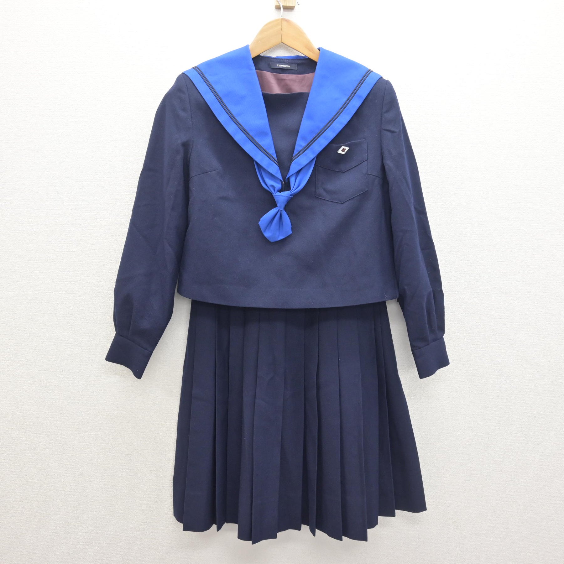 中古】大阪府 夕陽丘高等学校 女子制服 4点 (セーラー服・スカート