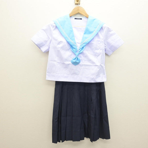 中古】大阪府 夕陽丘高等学校 女子制服 3点 (セーラー服・スカート