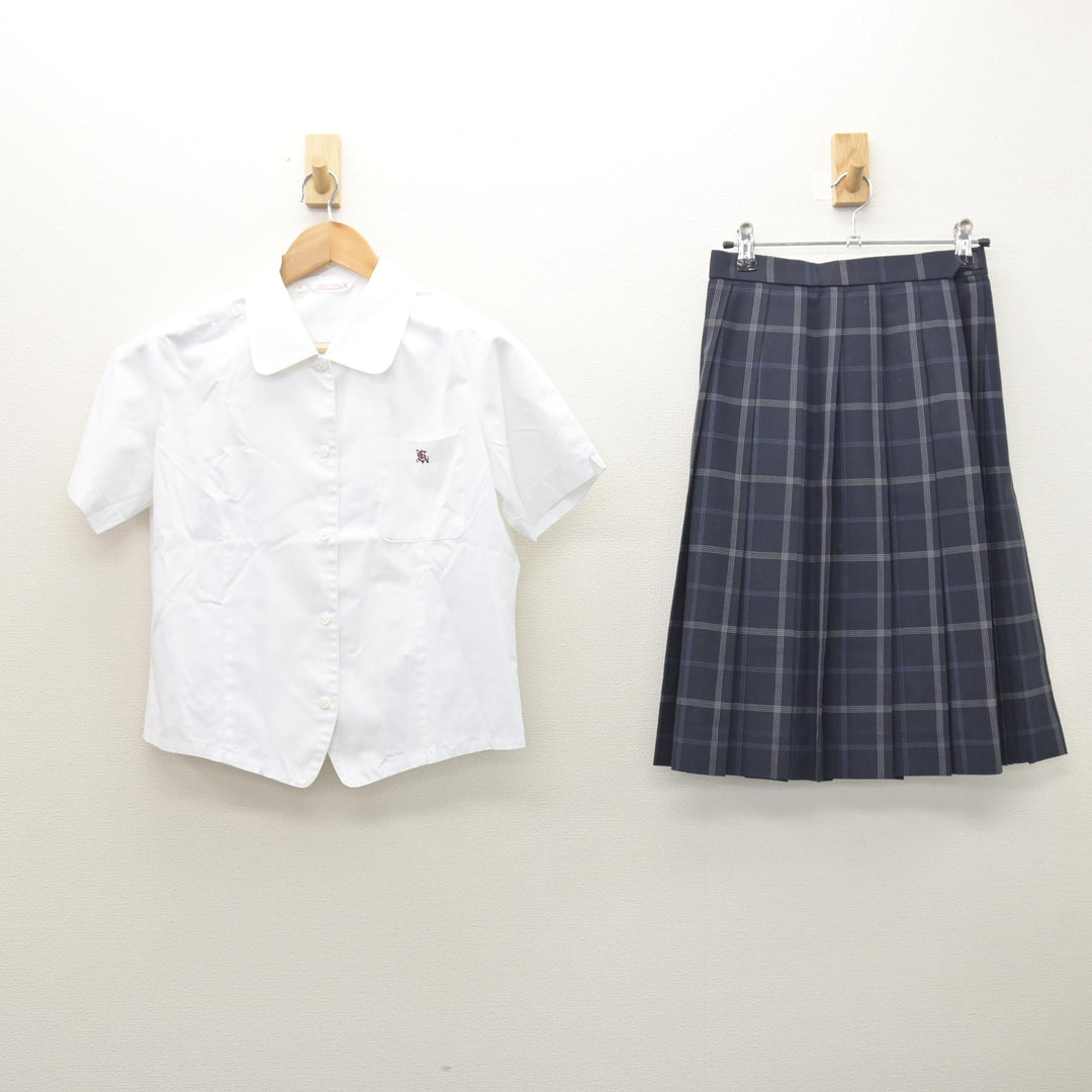 中古】兵庫県 明石北高等学校 女子制服 2点 (シャツ・スカート