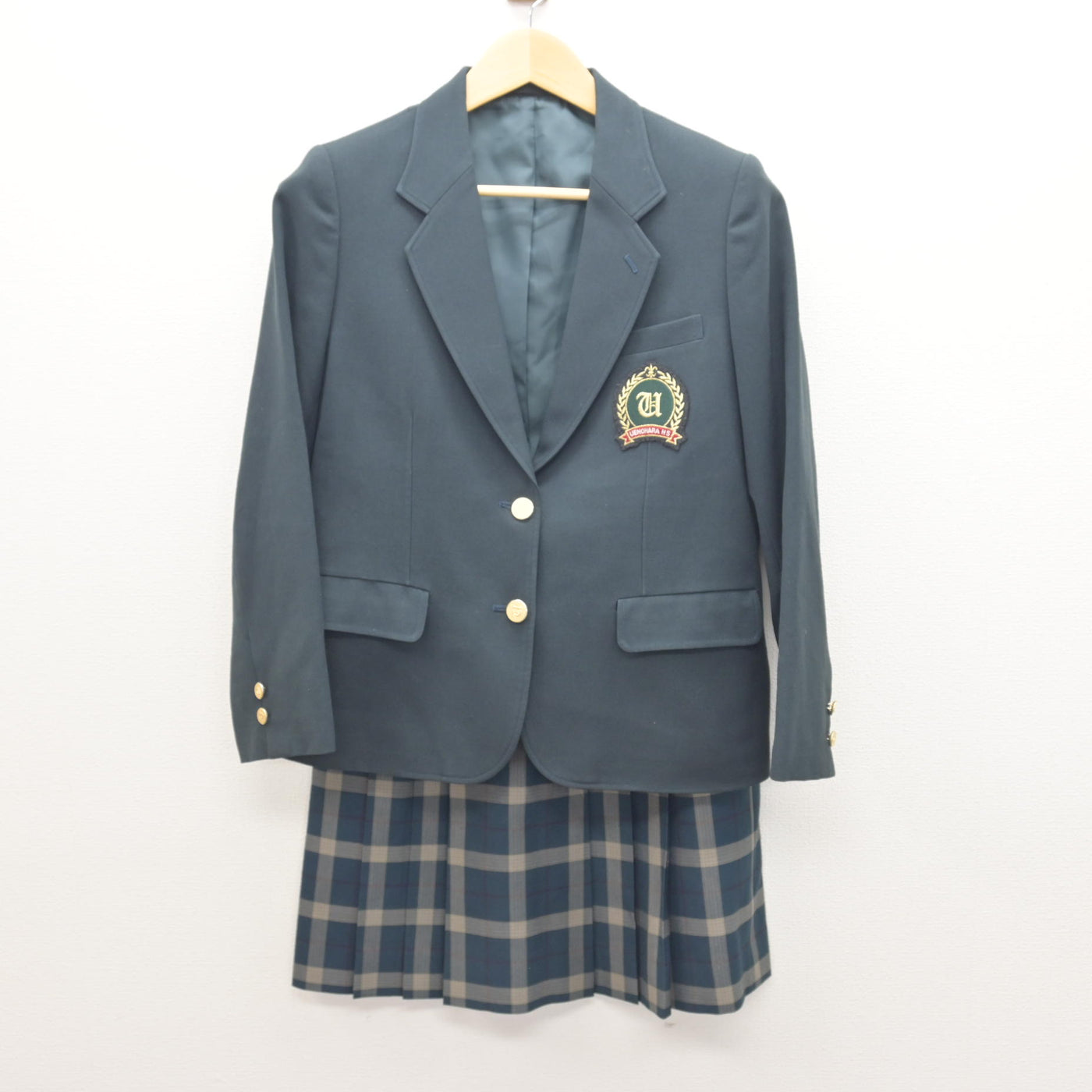 中古】山梨県 上野原高等学校 女子制服 2点 (ブレザー・スカート 