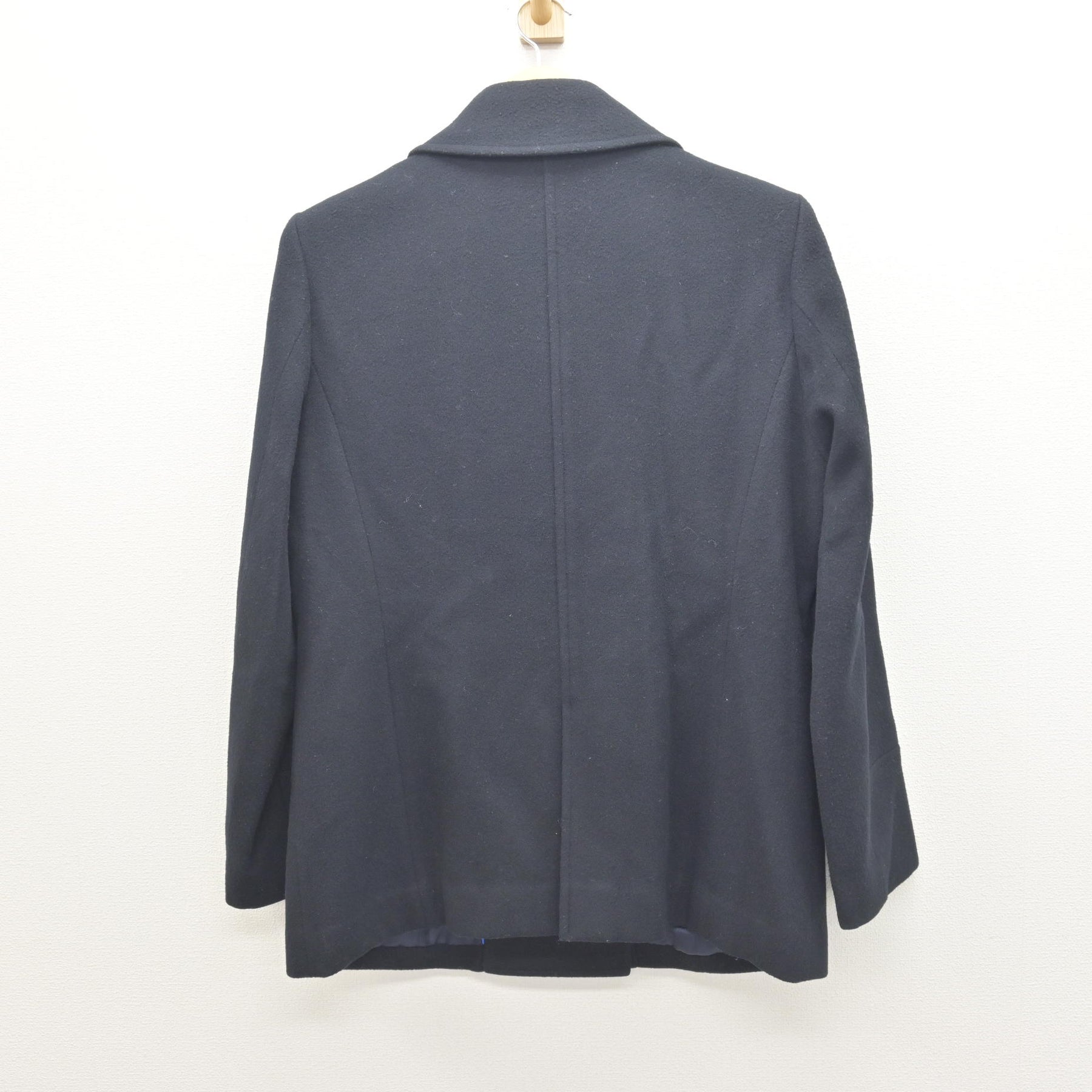 学校指定コート　黒のダブルブレストコートM 京都産業大学附属高校 中古】京都府 京都産業大学附属高等学校 女子制服 1点 (コート