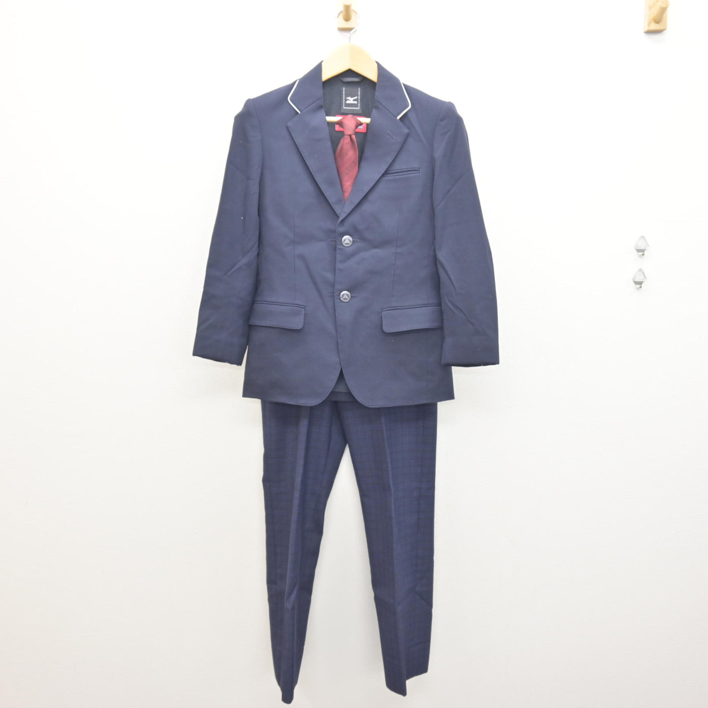 中古】福岡県 福岡市内中学標準服 男子制服 3点 (ブレザー・ズボン