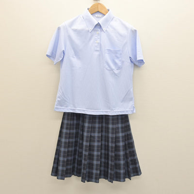木津南中学校の男子夏服 半袖シャツ 中古】京都府 木津南中学校 女子制服 3点 (シャツ・シャツ・スカート