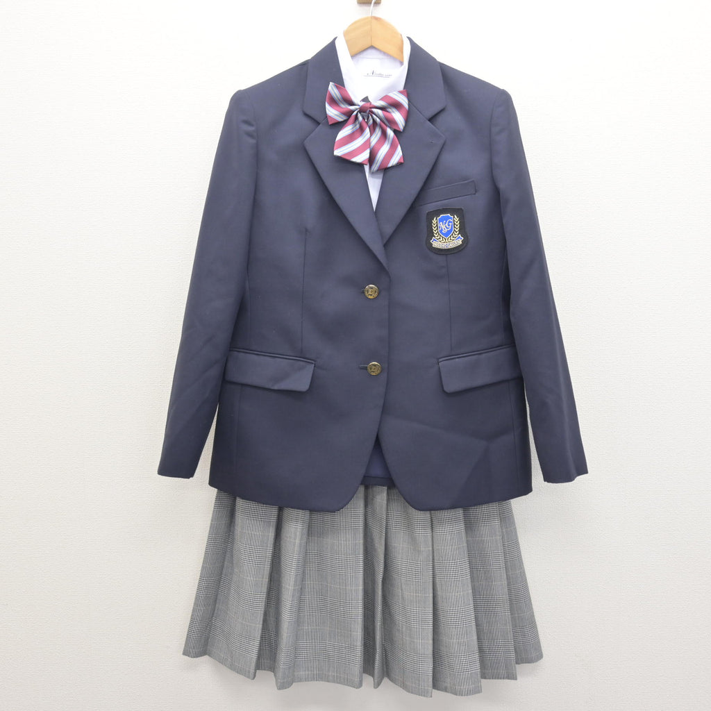 中古】鹿児島県 日章学園 鹿児島城西高等学校 女子制服 4点 (ブレザー 