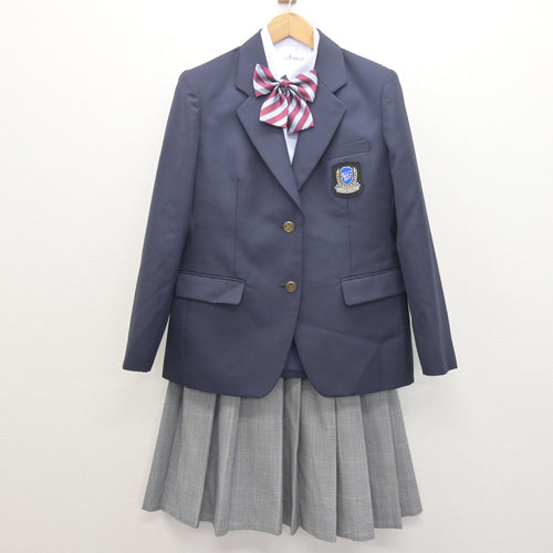 中古】富山県 富山西高等学校 女子制服 3点 (ブレザー・スカート 
