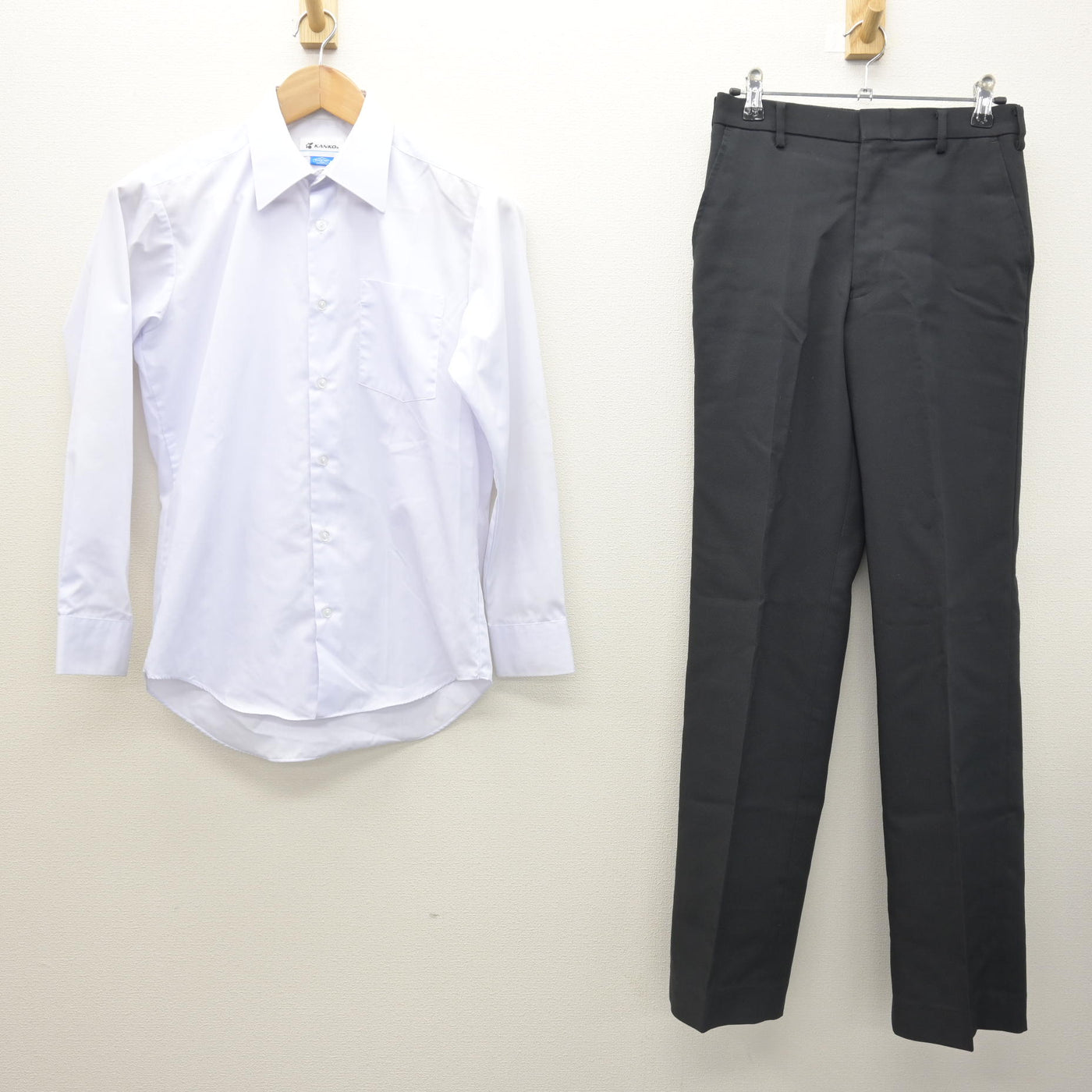 中古】愛知県 港南中学校 男子制服 2点 (シャツ・ズボン) sf126213 