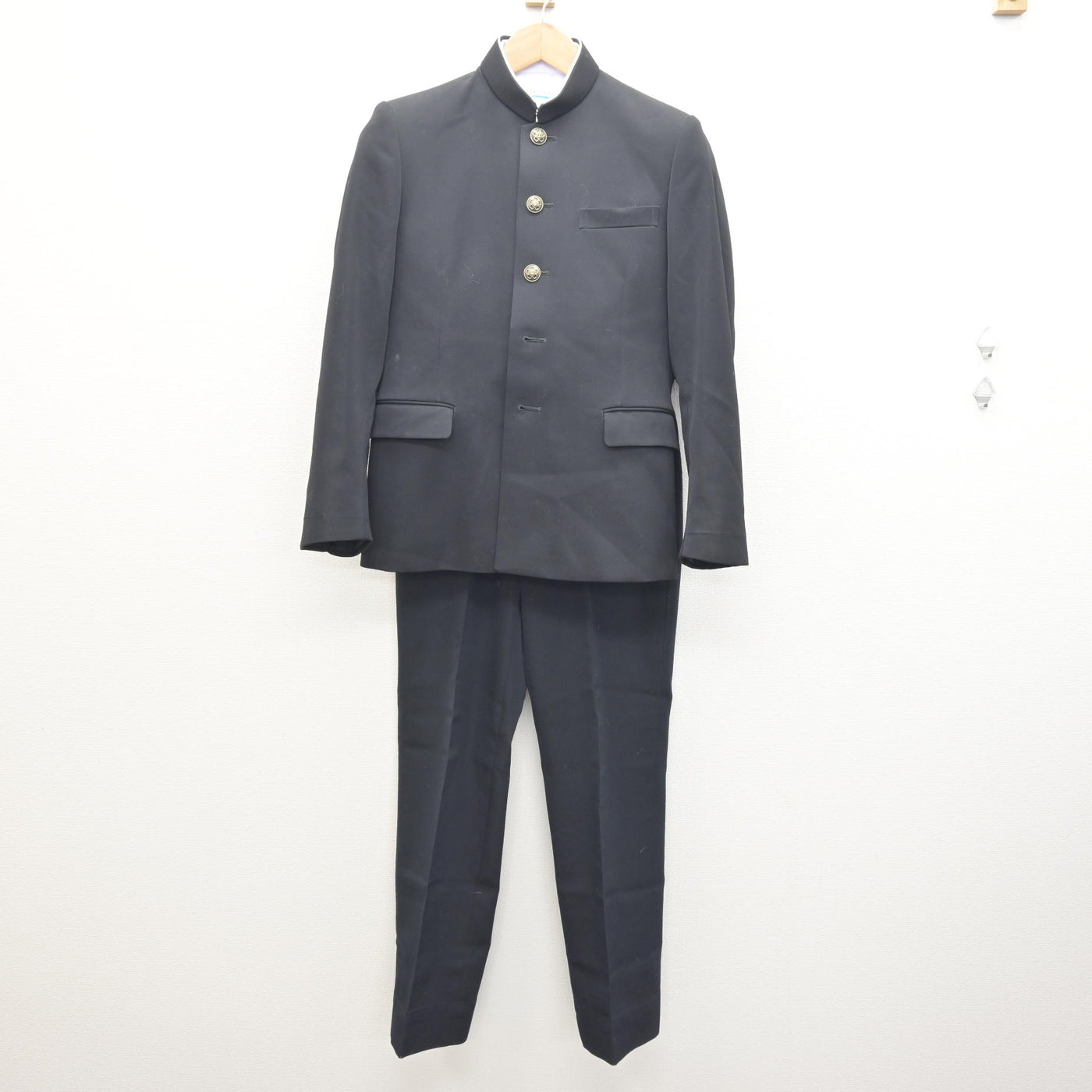 中古】愛知県 港南中学校 男子制服 3点 (学ラン・シャツ・ズボン 