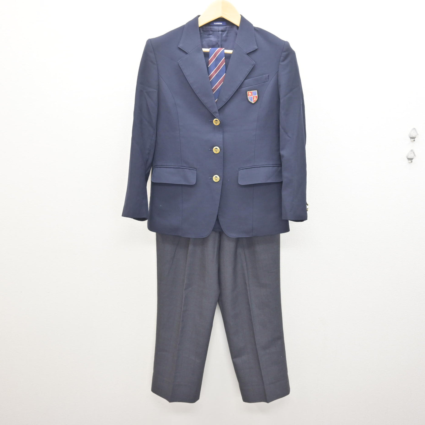 中古】大阪府 枚岡樟風高等学校 女子制服 5点 (ブレザー・スカート 