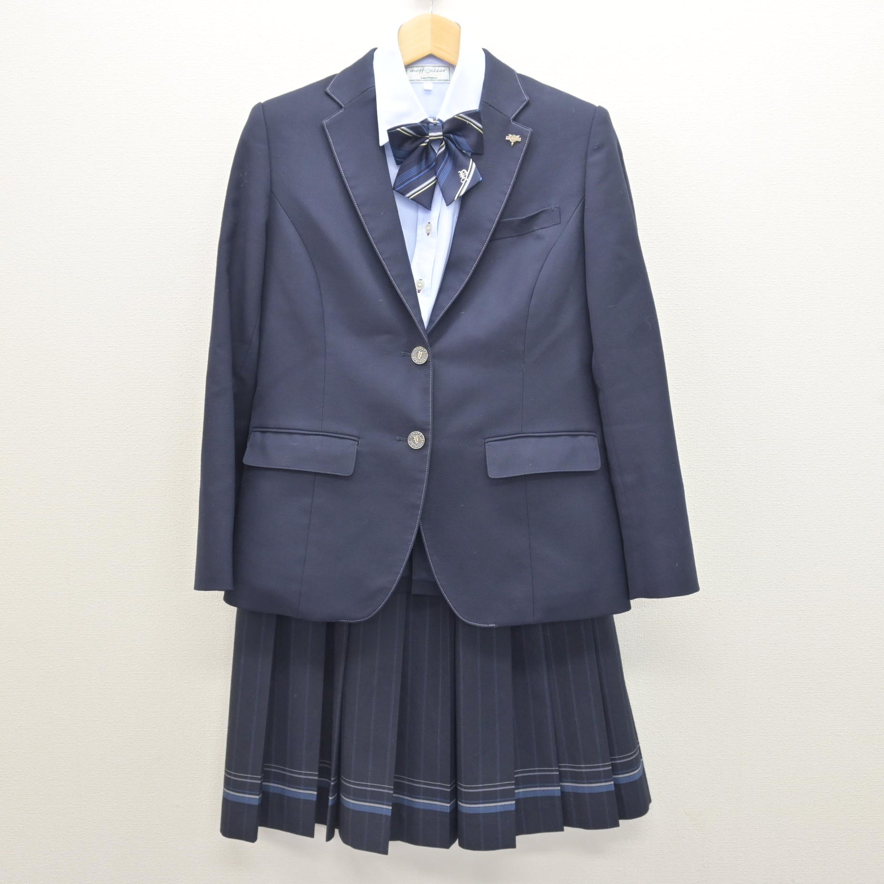 中古】福岡県 八幡高等学校 女子制服 5点 (ブレザー・シャツ・スカート