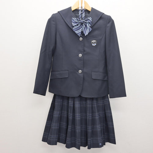 中古】大阪府 大阪ビジネスフロンティア高等学校 女子制服 4点