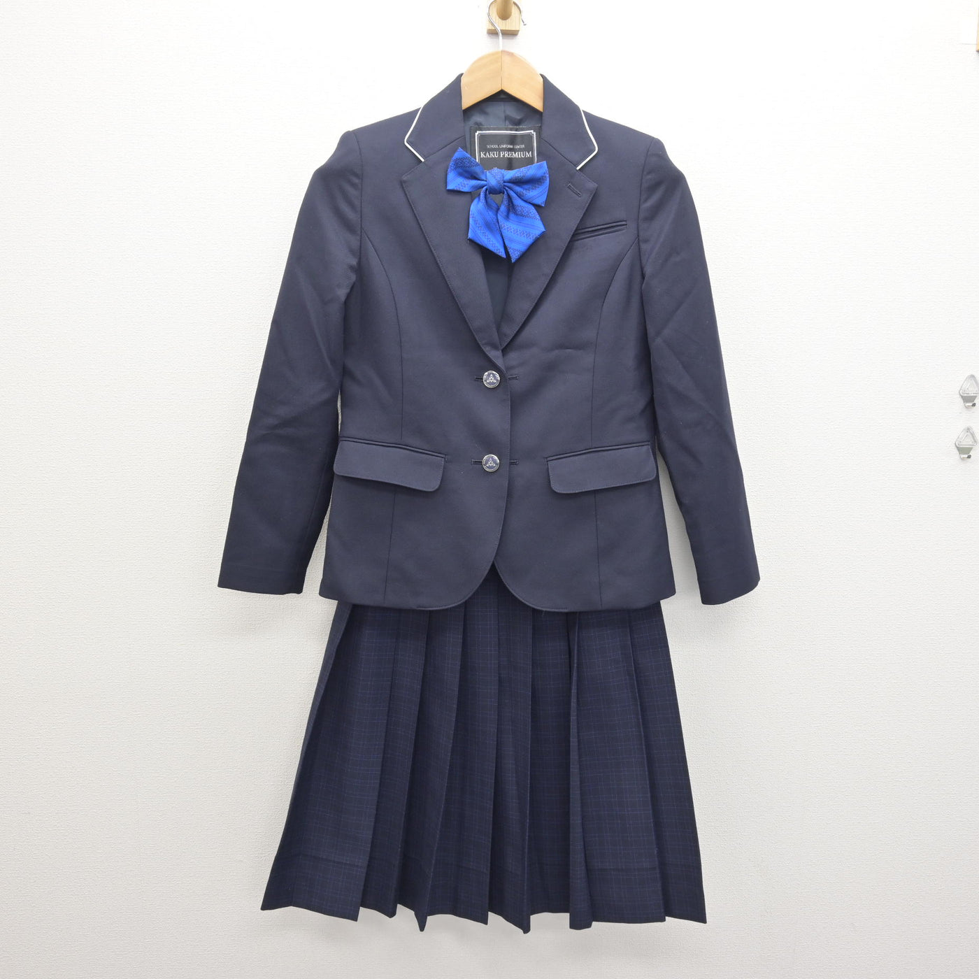 中古】福岡県 福岡市内中学標準服 女子制服 3点 (ブレザー・スカート 