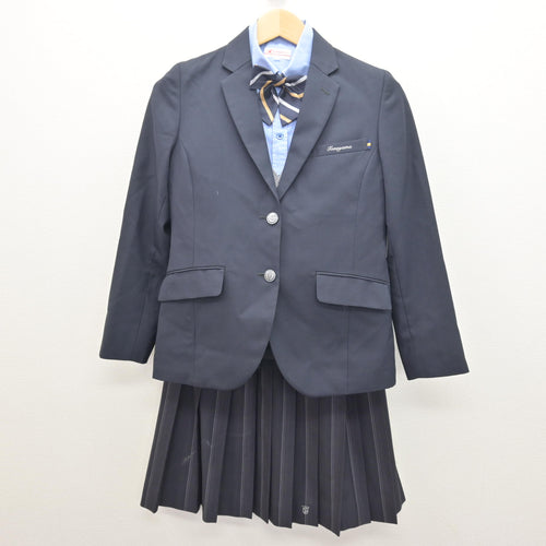 中古】福岡県 太宰府市内中学標準服 女子制服 4点 (ブレザー・シャツ