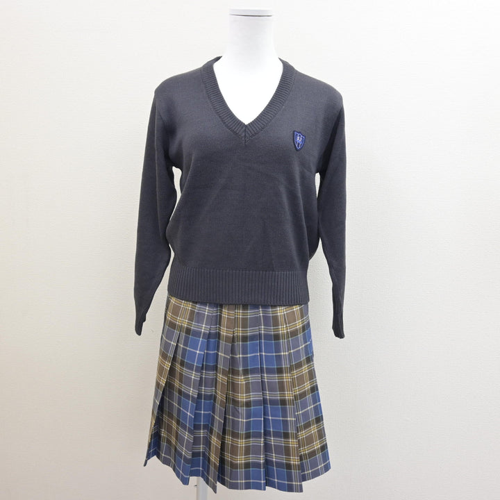 中古】東京都 品川女子学院高等部 女子制服 4点 (ブレザー・ニット