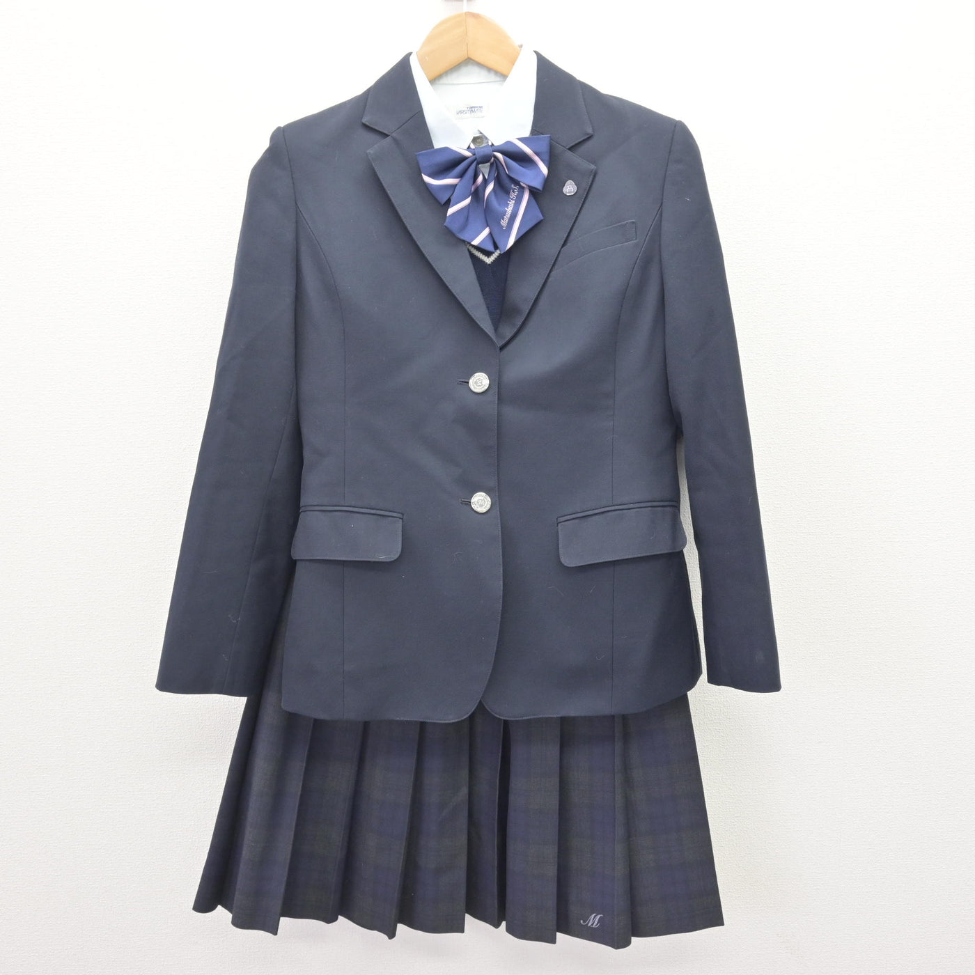 中古】埼玉県 松伏高等学校 女子制服 7点 (ブレザー・ニット・シャツ