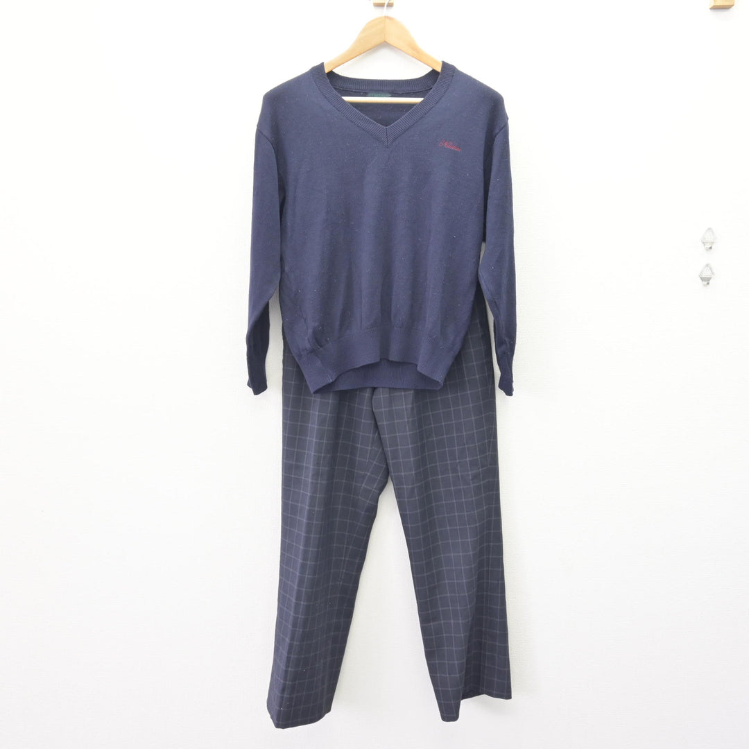 中古】熊本県 開新高等学校 男子制服 3点 (ブレザー・ニット・ズボン 