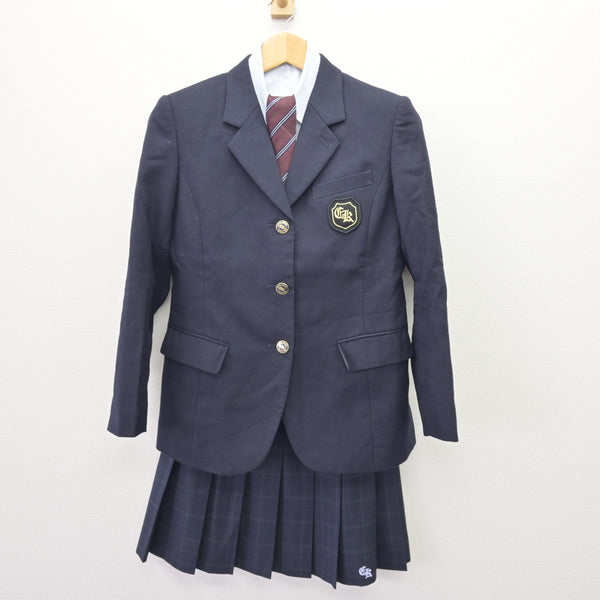 中古】千葉県 千葉経済大学附属高等学校 女子制服 4点 (ブレザー