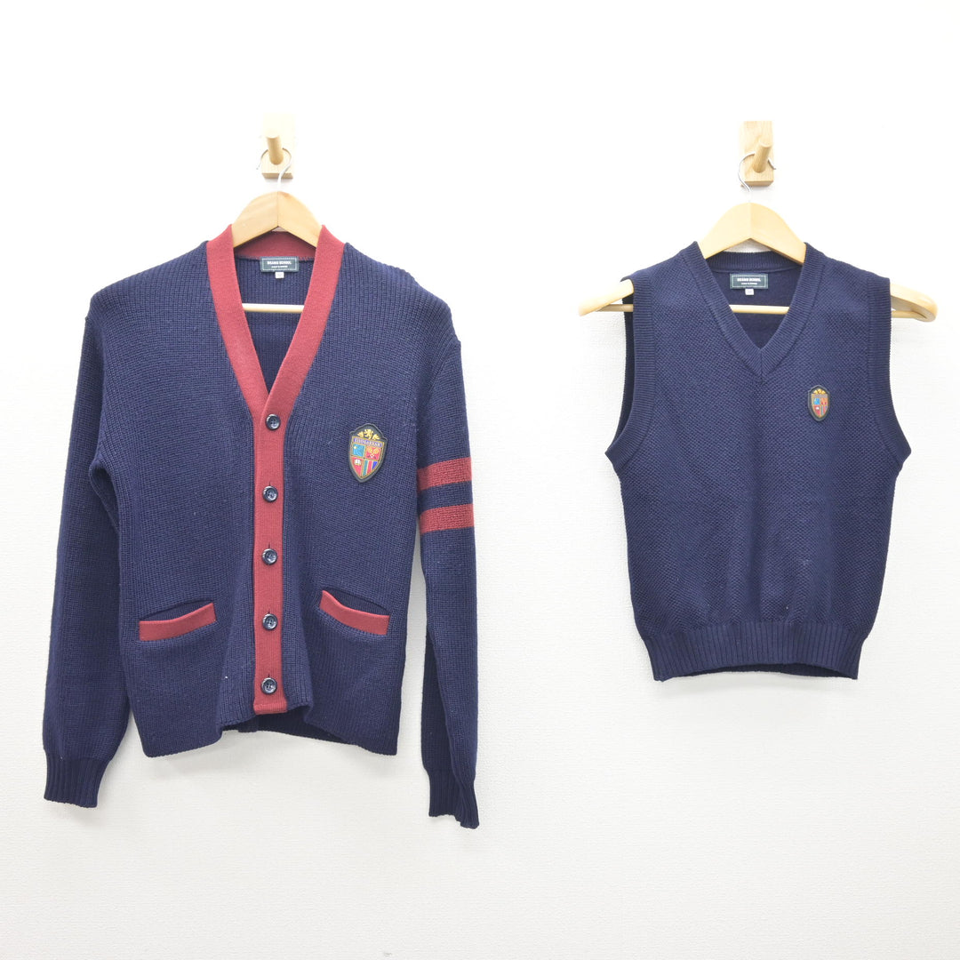 中古】広島県 英数学館高等学校 女子制服 2点 (ニット・ニットベスト 