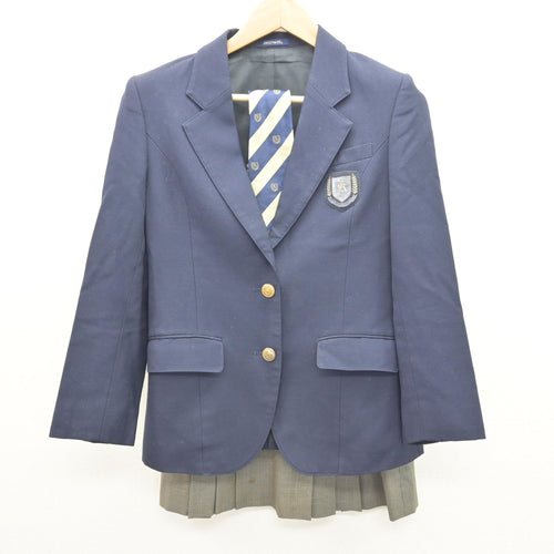 中古】愛媛県 今治東中等教育学校 女子制服 5点 (ブレザー・ニット
