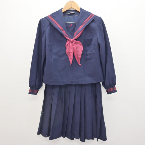 中古】茨城県 土浦第六中学校 女子制服 3点 (セーラー服・ジャンパー