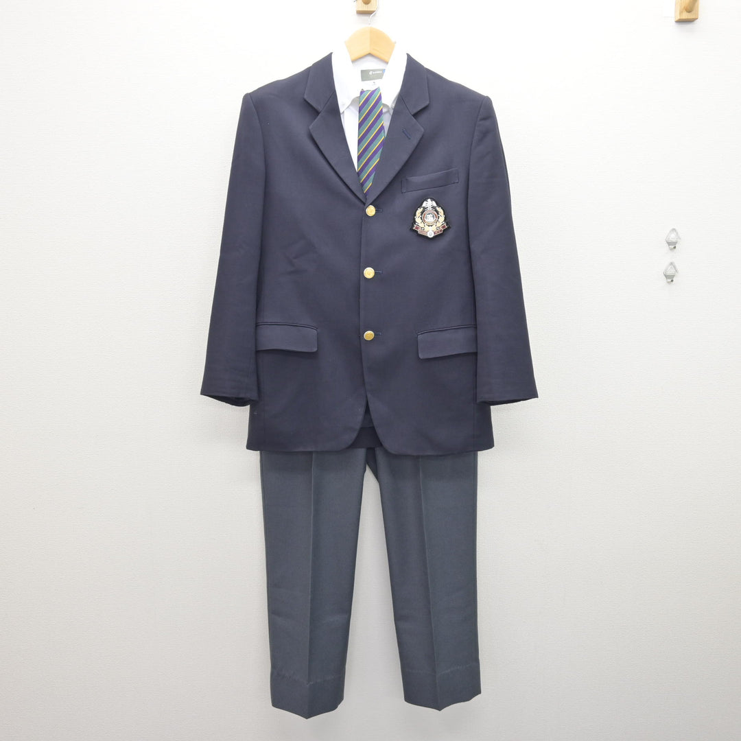 中古】青森県 東奥義塾高等学校 男子制服 4点 (ブレザー・シャツ 