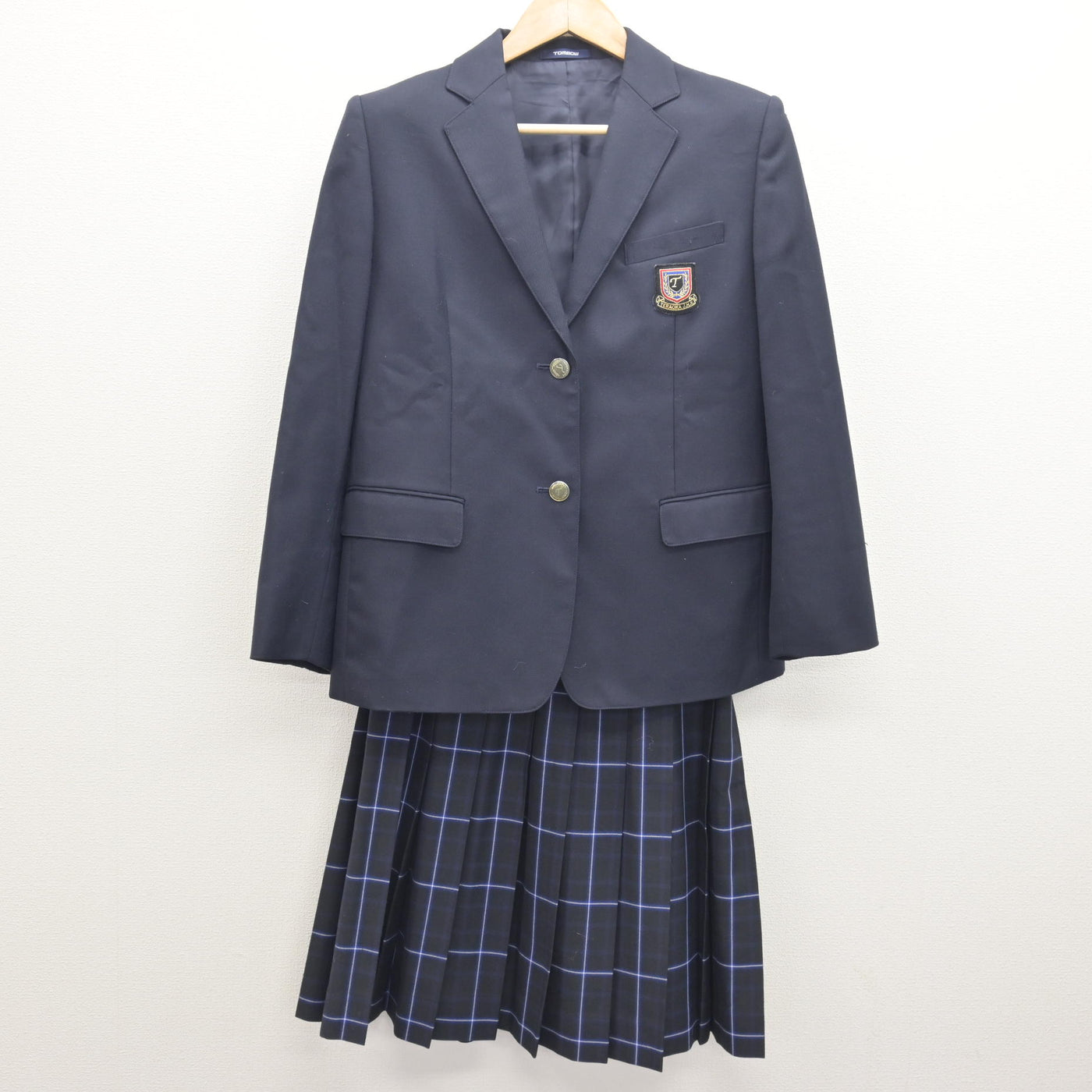 中古】宮城県 寺岡中学校 女子制服 3点 (ブレザー・ニット・スカート