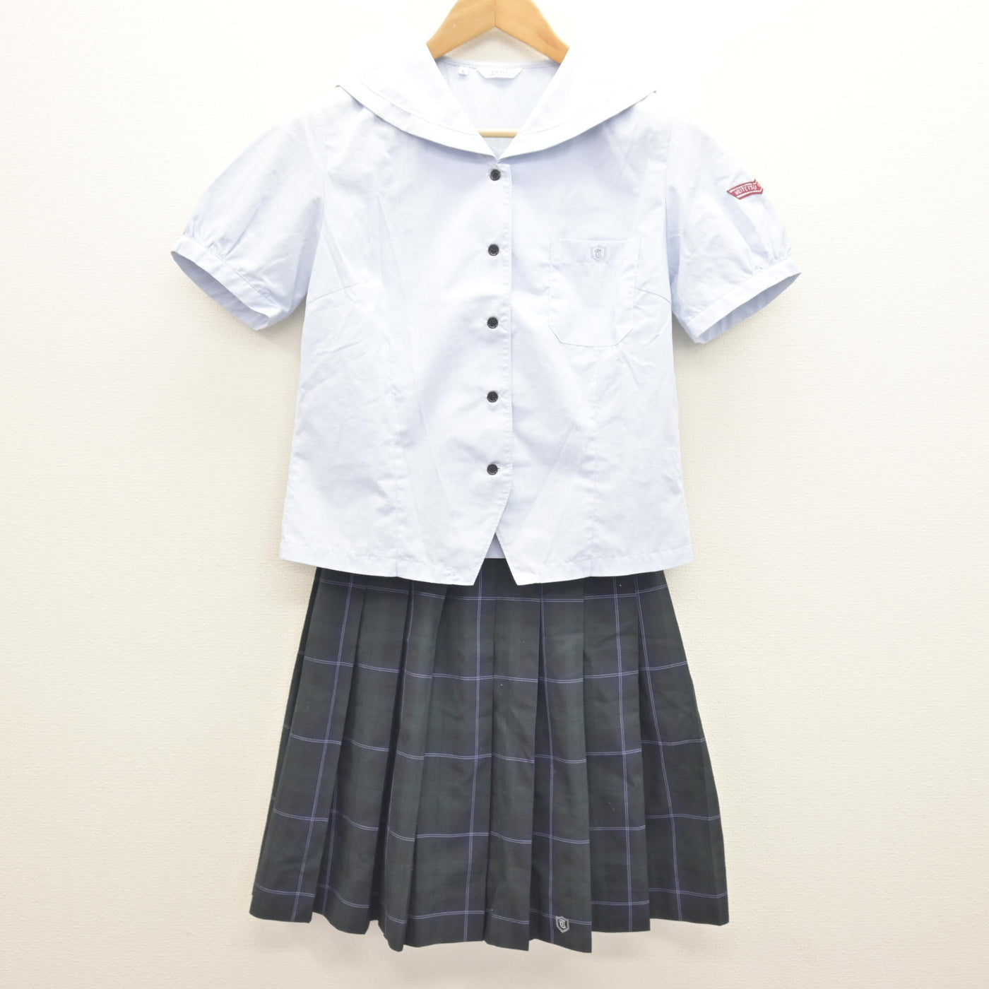 愛知　私立　杜若　高校　夏半袖セーラーブラウス　LL 大きいサイズ 新品 リボン 中古】愛知県 杜若高等学校 女子制服 3点 (シャツ・スカート) sf128141