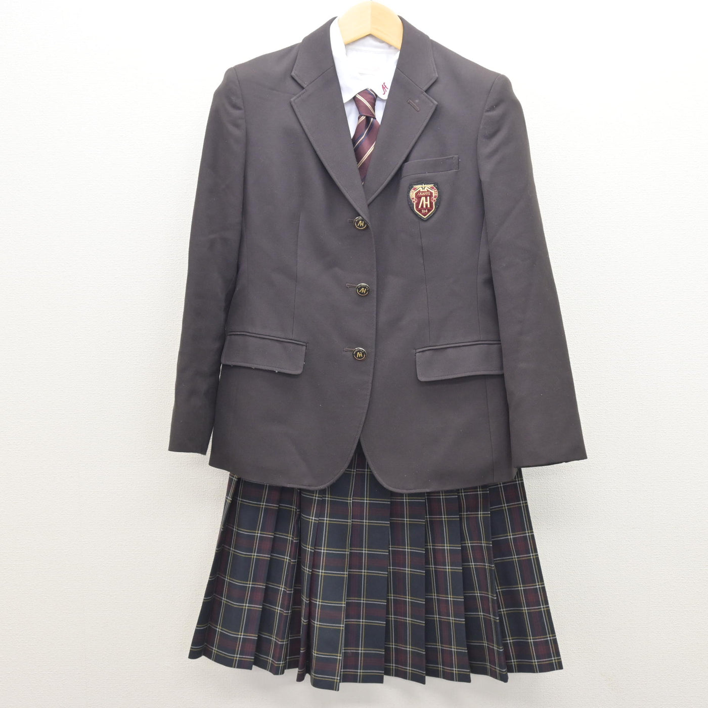 中古】兵庫県 明石高等学校 女子制服 4点 (ブレザー・ブラウス 