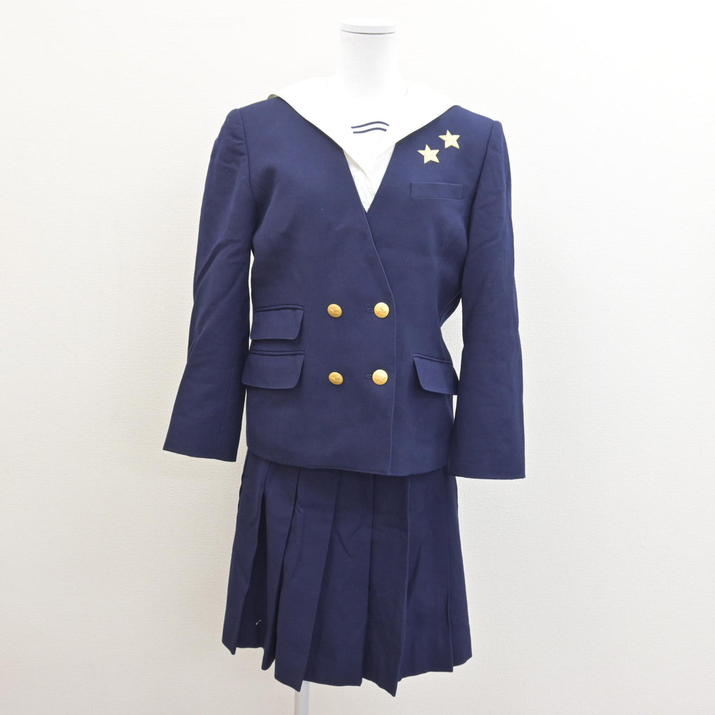 就実高校HANAEMORI ネイビー ピーコート 150A 私立就実高校 女子制服 ブレザー ジャケット 岡山県 女子制服