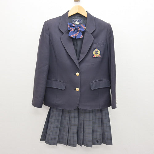 中古】鹿児島県 神村学園高等部 女子制服 3点 (ブレザー・スカート