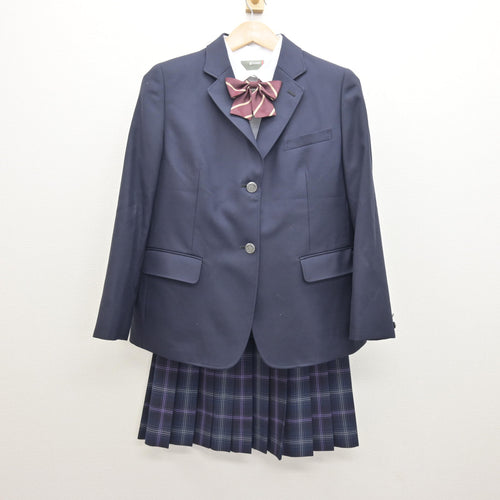 中古】広島県 広島観音高等学校 女子制服 4点 (ブレザー・シャツ 