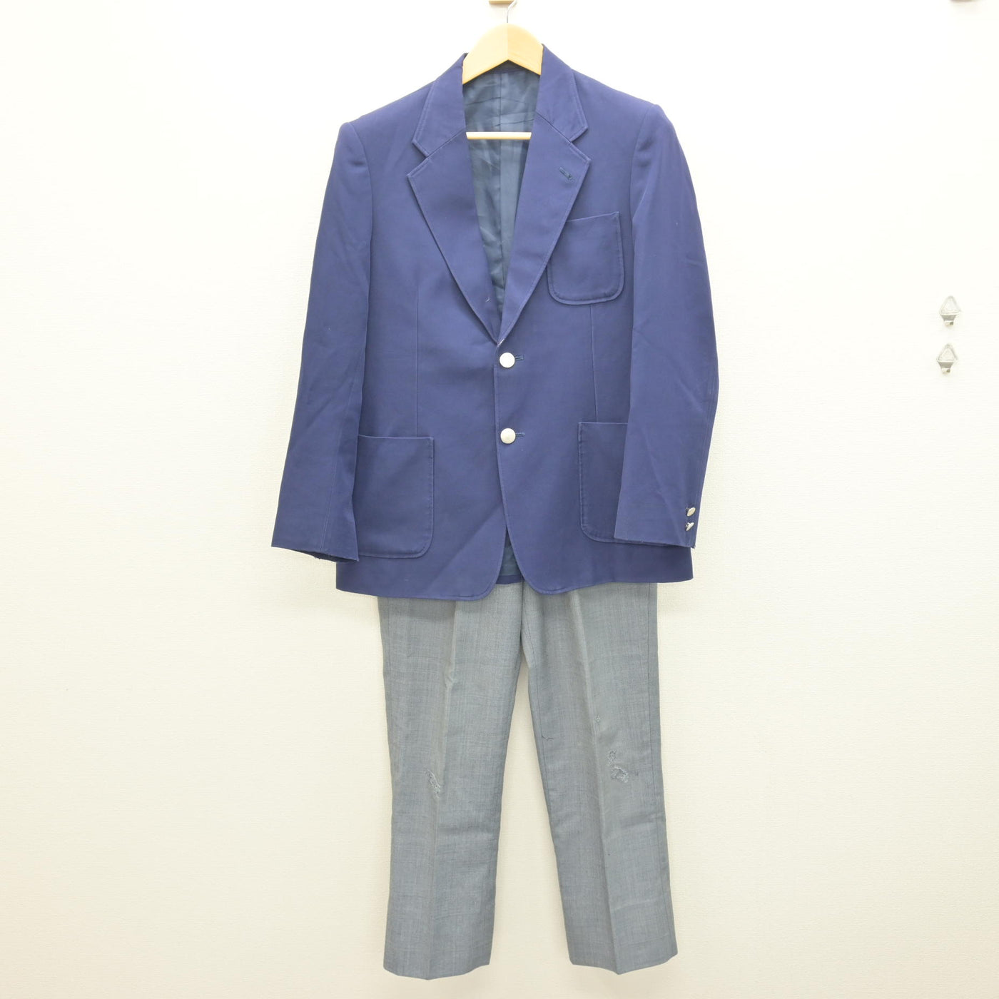 中古】神奈川県 市ヶ尾中学校 男子制服 2点 (ブレザー・ズボン 
