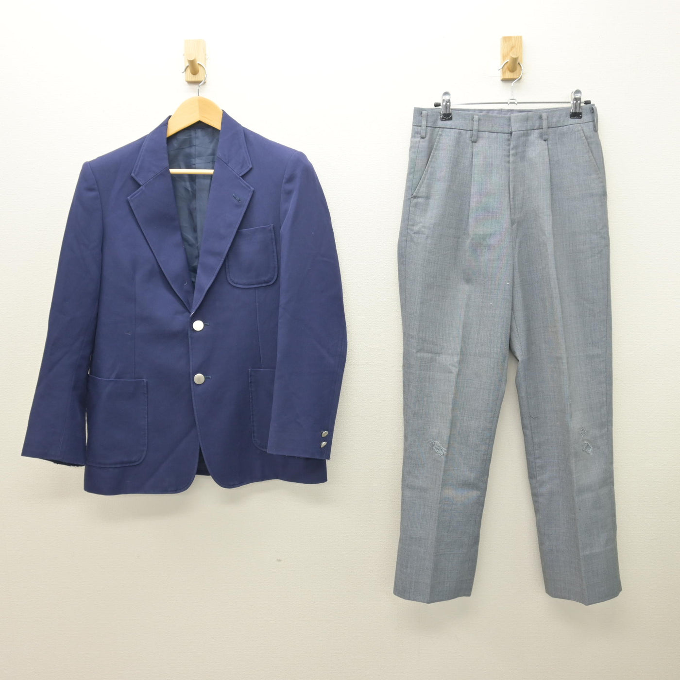中古】神奈川県 市ヶ尾中学校 男子制服 2点 (ブレザー・ズボン 