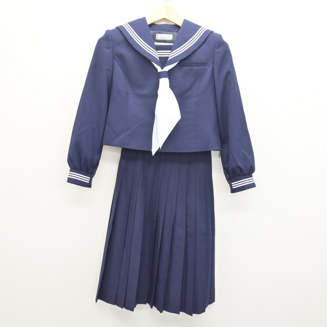 中古】北海道 銭函中学校 女子制服 3点 (セーラー服・スカート 