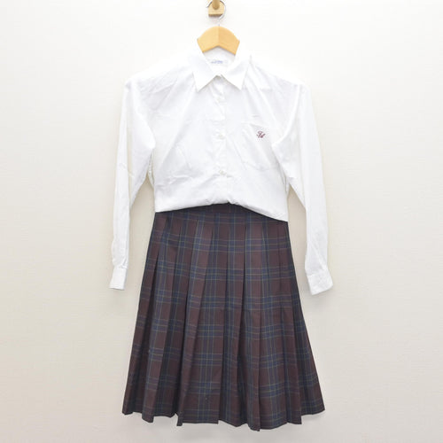 中古】福岡県 福岡市内中学標準服 女子制服 2点 (シャツ・スカート