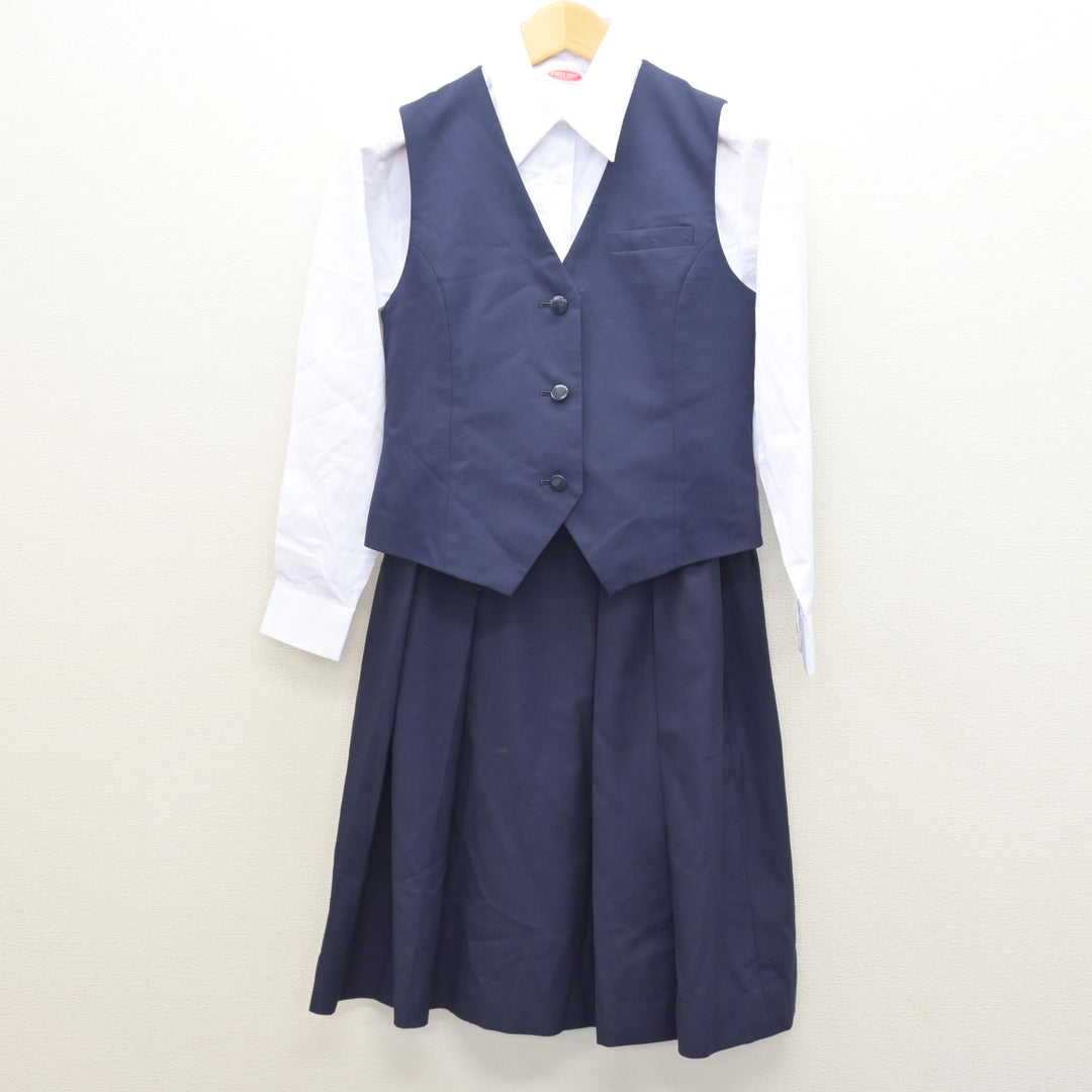 中古】千葉県 佐倉高等学校 女子制服 4点 (ブレザー・ベスト・シャツ