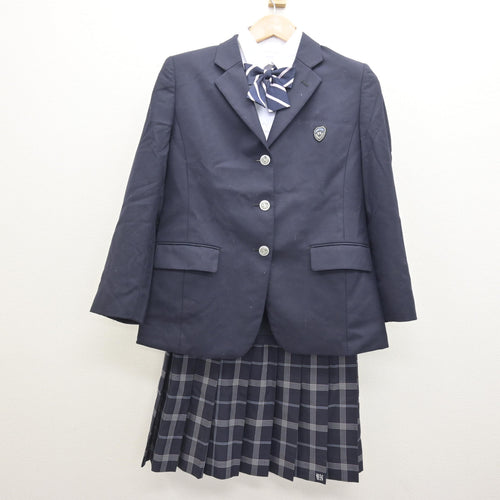sfn_11  大谷中学校 スカートセット 中古】兵庫県 神戸龍谷中学校高等学校 女子制服 3点 (ブレザー・シャツ