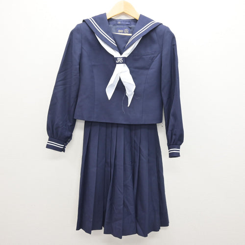 中古】茨城県 取手第二中学校 女子制服 4点 (セーラー服・ジャンパー