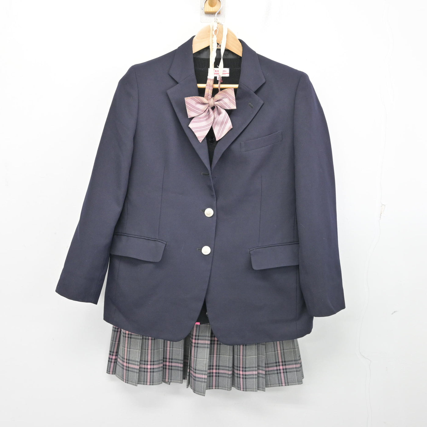 クラーク記念国際高校 制服 スカート 中古】 クラーク記念国際高等学校 女子制服 4点 (ブレザー・ニット