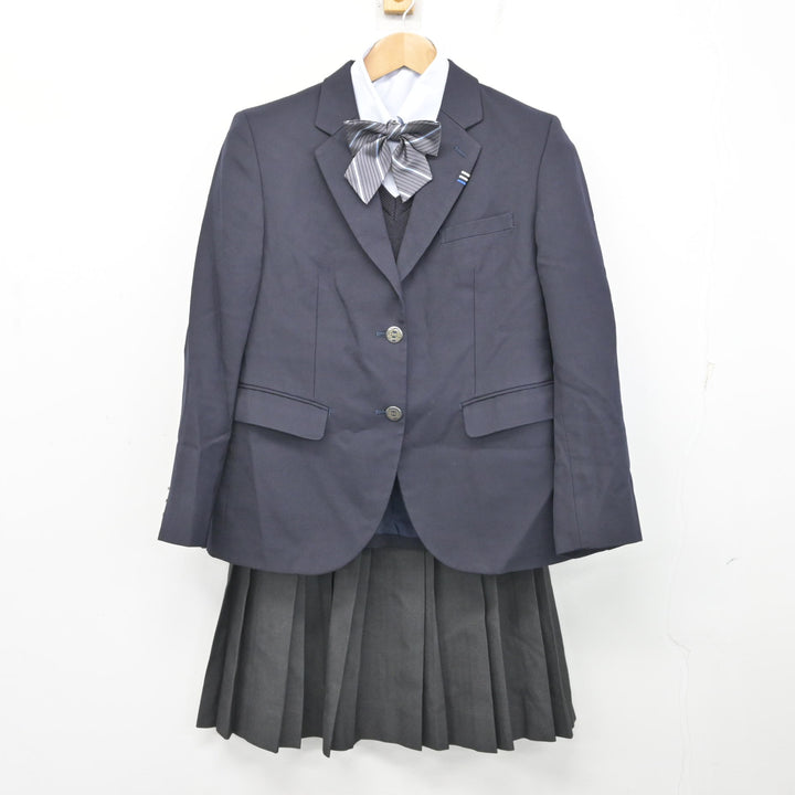 中古】群馬県 明和県央高等学校 女子制服 5点 (ブレザー・ニットベスト 