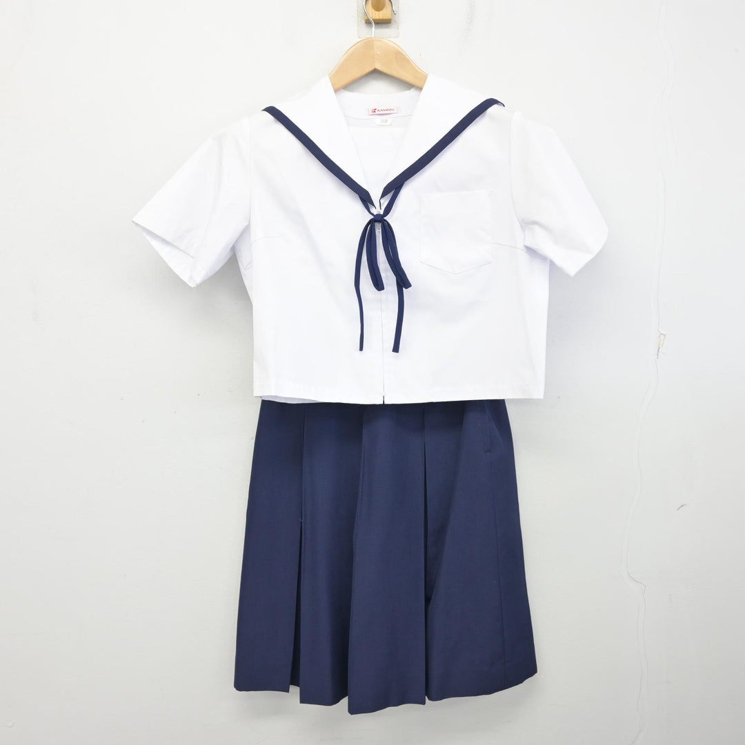 中古】福島県 富田中学校 女子制服 3点 (セーラー服・スカート