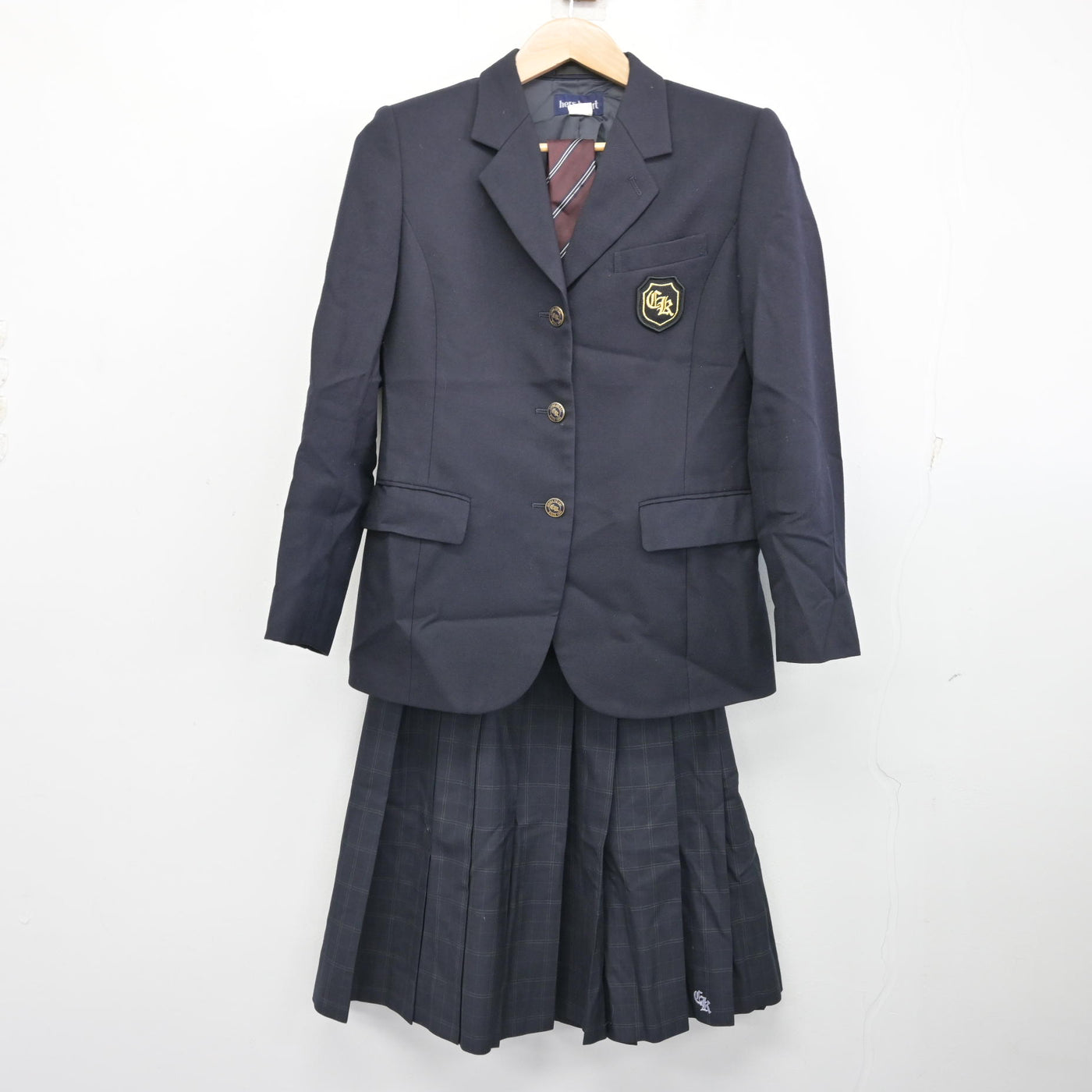 中古】千葉県 千葉経済大学附属高等学校 女子制服 4点 (ブレザー 