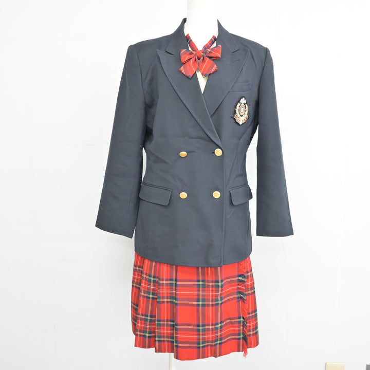 中古】青森県 東奥義塾高等学校 女子制服 4点 (ブレザー・ニットベスト