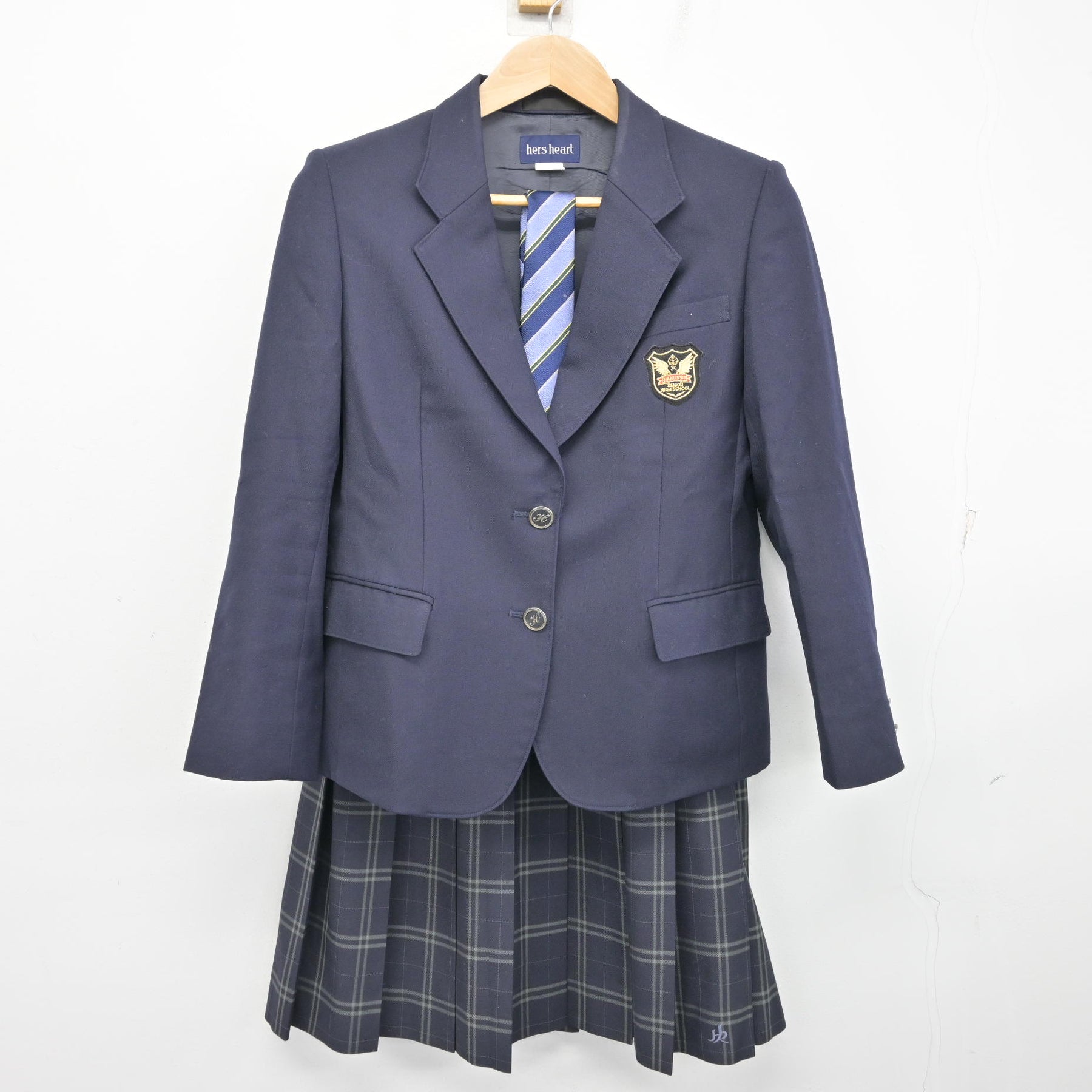 中古】千葉県 柏陵高等学校 女子制服 3点 (ブレザー・スカート