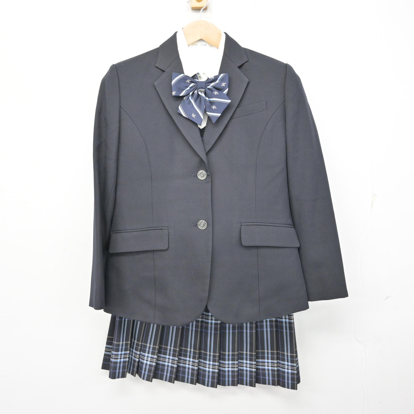中古】神奈川県 鵠沼高等学校 女子制服 5点 (ブレザー・ニット・シャツ 