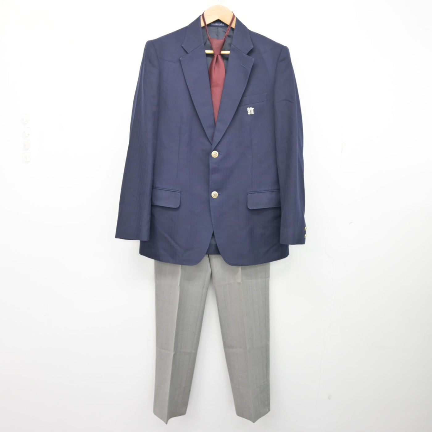 中古】北海道 旭川農業高等学校 男子制服 3点 (ブレザー・ズボン 
