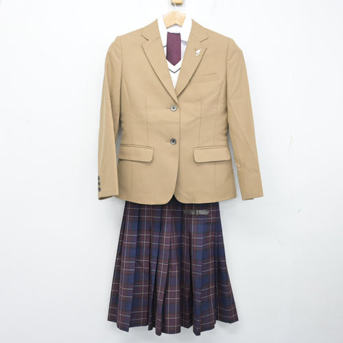 中古】高知県 大津中学校 女子制服 2点 (シャツ・スカート) sf084769