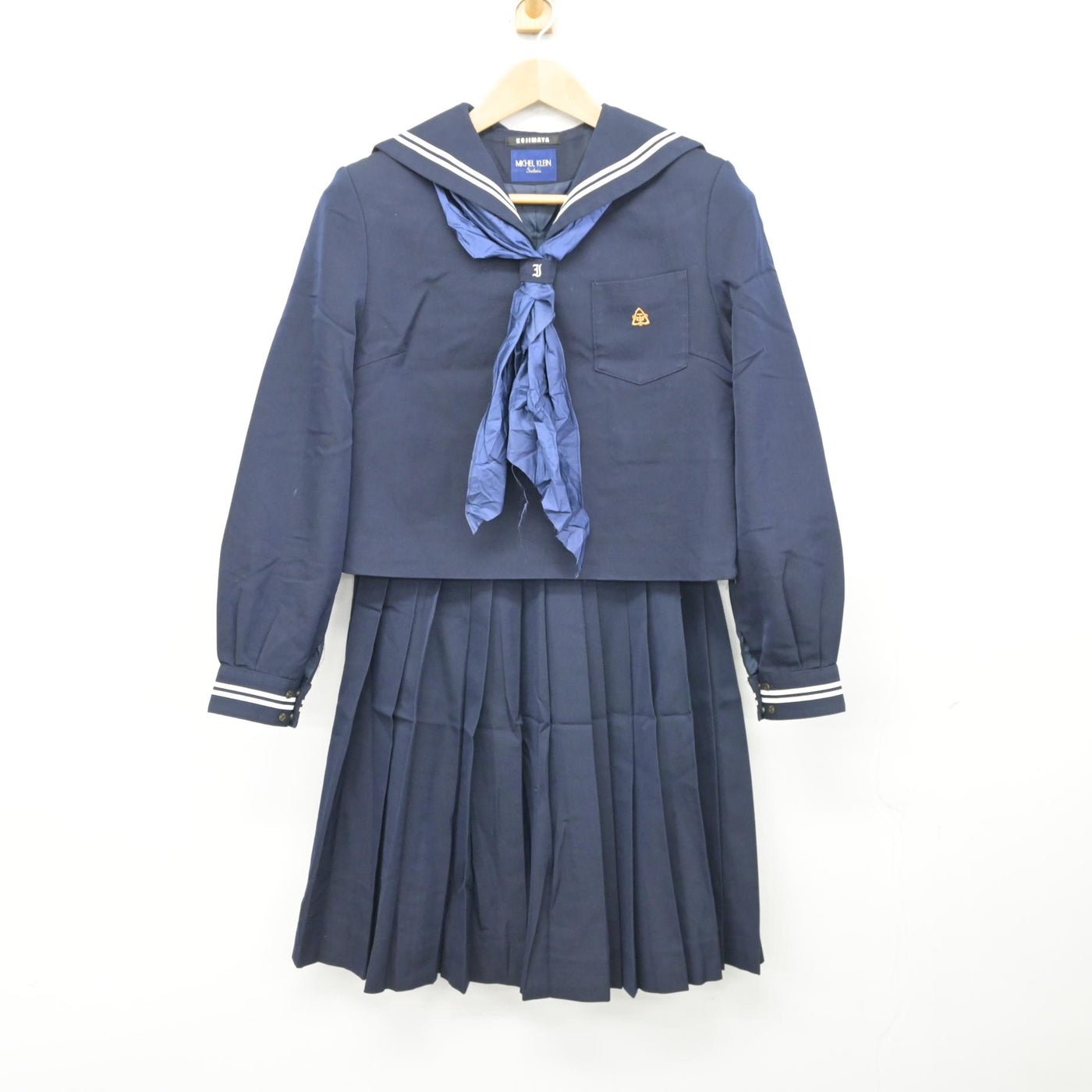 中古】高知県 一宮中学校 女子制服 3点 (セーラー服・スカート