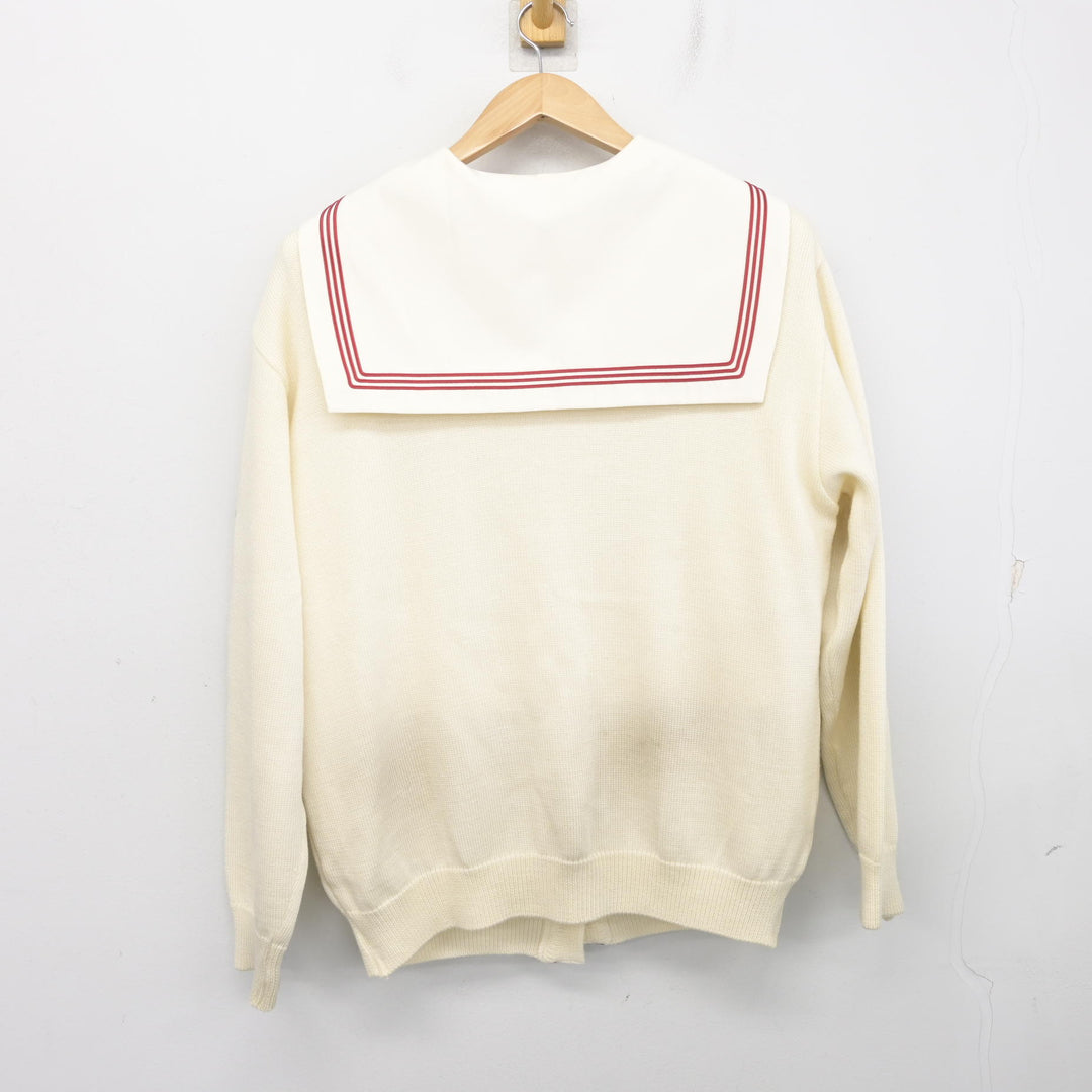 中古】福岡県 博多女子中学校 女子制服 2点 (ニット・セーラー服