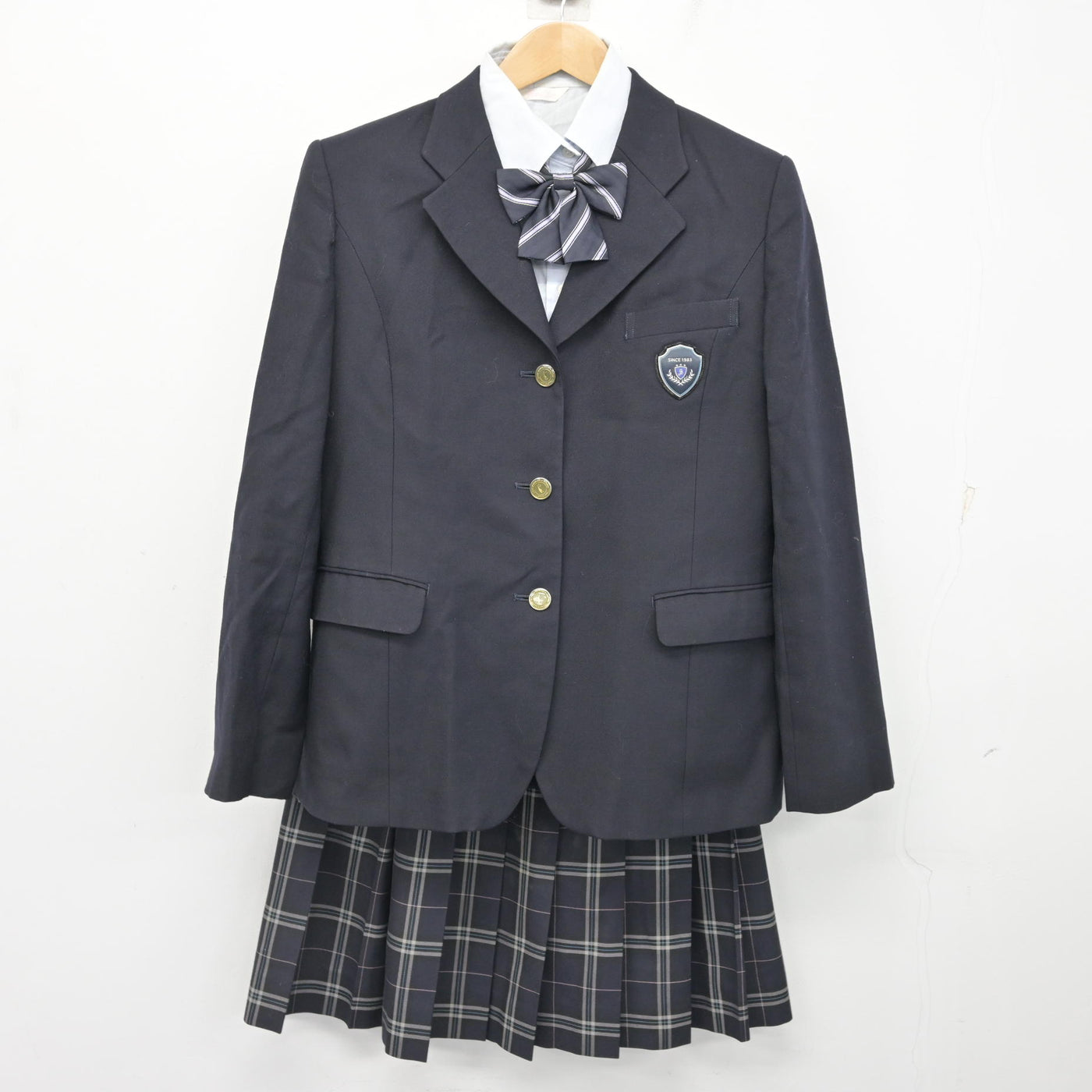 中古】神奈川県 菅高等学校 女子制服 4点 (ブレザー・シャツ・スカート 
