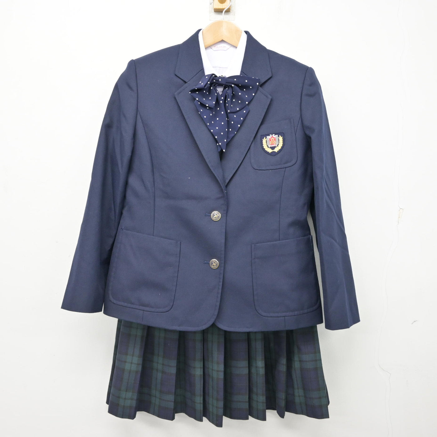 中古】宮崎県 鵬翔高等学校 女子制服 5点 (ブレザー・ベスト・シャツ